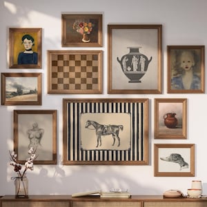Art mural vintage de galerie européenne (10 impressions numériques, plusieurs tailles)