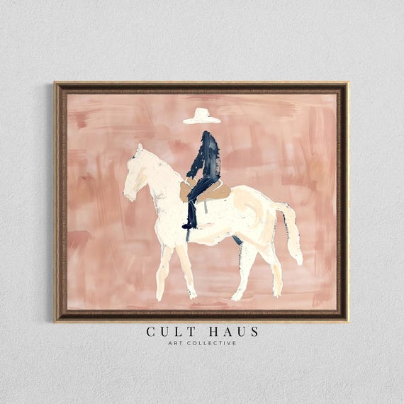Abstract Horse Rider Print | Luxury Dining Room Decor | Statement Wall Art (Digital Download)