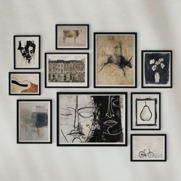 Minimalist Abstract Gallery Wall Art (10 Digital Prints, Multiple Sizes)