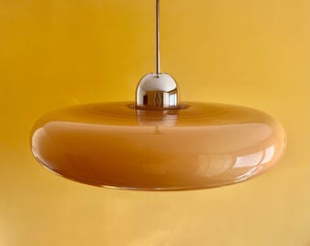 Seltene 1970er Jahre Guzzini XXL Giona UFO Pendellampe von Meblo für HG