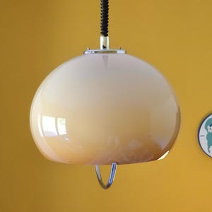 1970s Harvey Guzzini Jolly cappuccino brown pendant lamp // made by Meblo in Yugoslavia