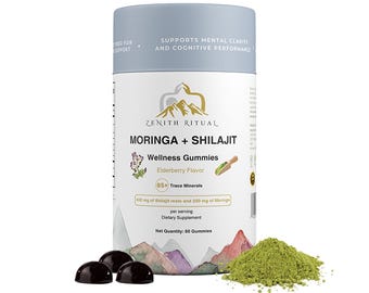 Pure Himalayan Shilajit & Moringa Gummies – Elderberry Flavor - 60 Gummies