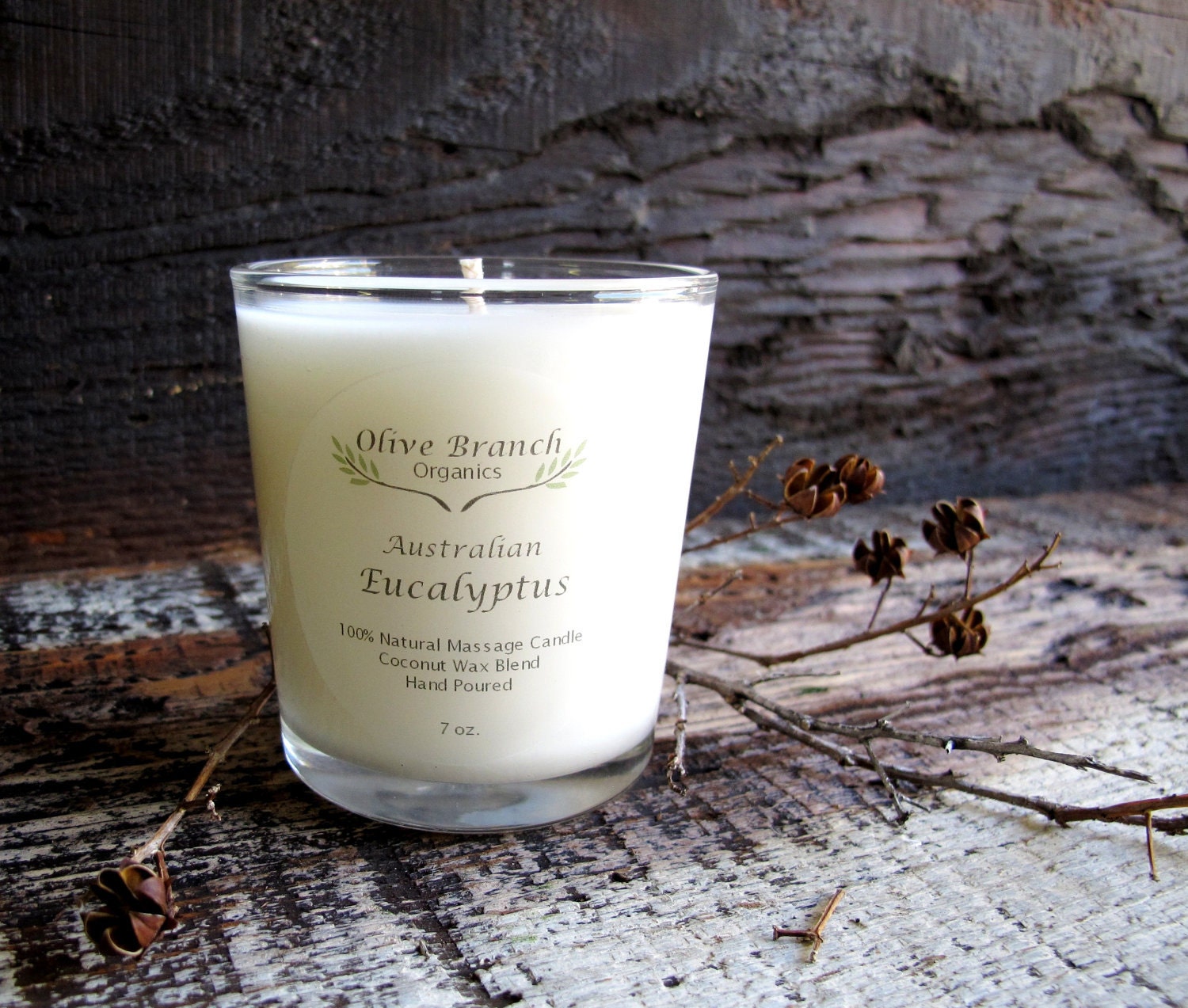 Olive Branch Organics Candle AUSTRALIAN EUCALYPTUS Coconut Wax Etsy