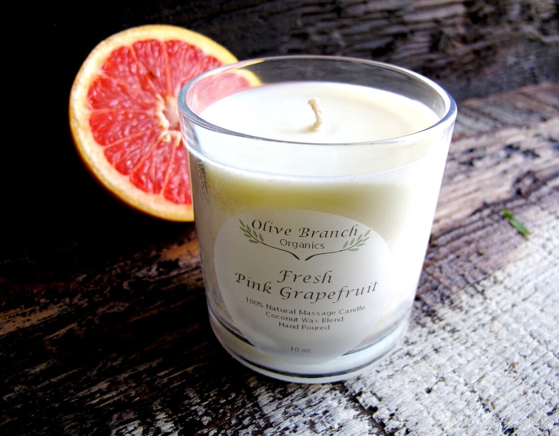 Organic Candle FRESH PINK GRAPEFRUIT Coconut Wax Candle Etsy