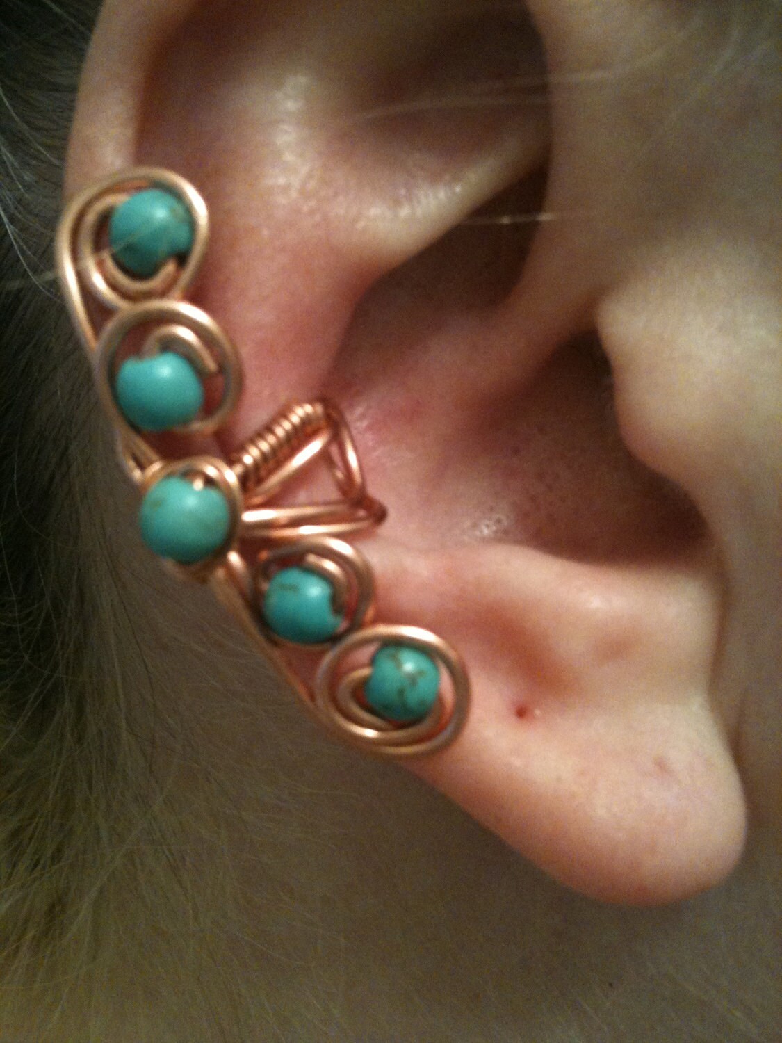 Copper and turquoise ear cuff copper turquoise ear cuff Etsy