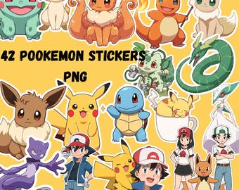 42 Cute Monster Stickers Bundle | Kawaii Monster PNG | Printable Anime Stickers | Cute Creature Clipart | Digital Sticker Pack
