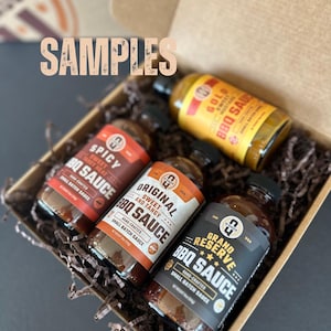 Set de regalo de muestra de salsa barbacoa Colección Gourmet Idea de regalo para asar a la parrilla en lotes pequeños Despensa de cocina Kit esencial de degustación de barbacoa Vaso variado