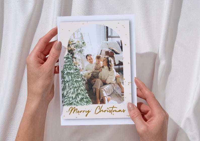 Editable Christmas Photo Card Template – Double-sided Family Photo ...