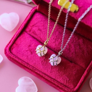 Collana con ciondolo a cuore in acciaio inossidabile "Castello di diamanti" per la migliore amica, regalo di compleanno, principessa, castello di cristallo, amore BFF