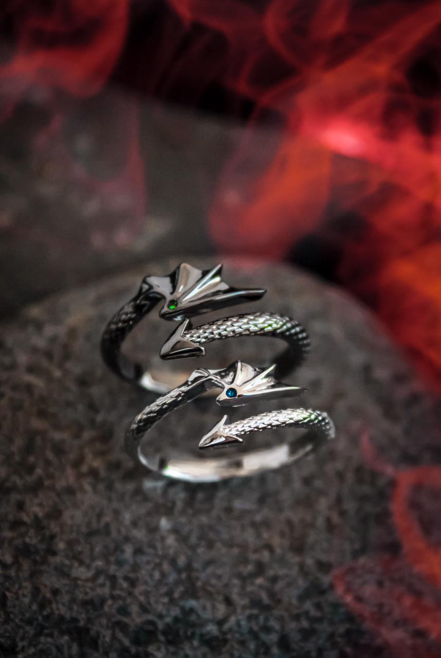 GNOCE Anello Sdentato (Dragon Trainer) In Argento 925 Con Pietra Cuore Ceca – Regalo Per Lei Con Scatola Gioielli