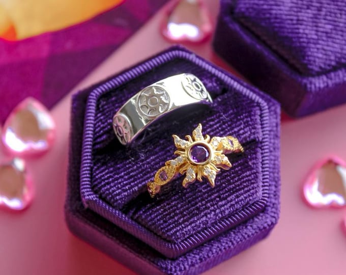 Princess Prince Love Matching Rings 18K Gold Plated & Silver Adjustable Couple Rings for Best Friend Birthday Gift For Her Promise Rings