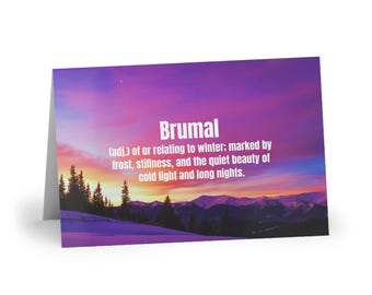 Brumal Greeting Card | Winter Aesthetic | Cozy Seasonal Gift | Literary Word Art | Frost & Stillness | Meaningful Stationery