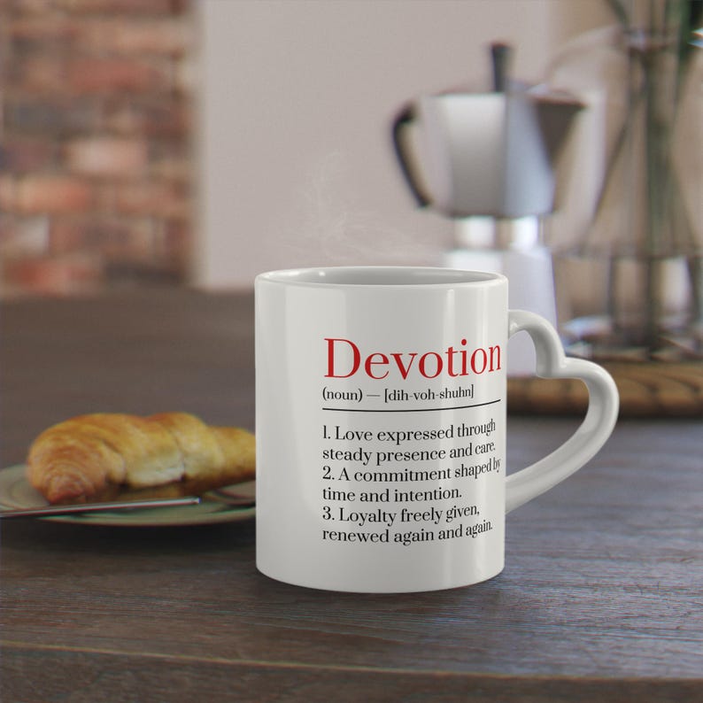 Devotion Definition Mug | Meaningful Love Gift | Romantic Valentine's Day Mug | Literary Love Coffee Cup image 6