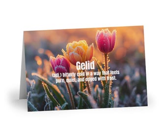 Gelid Greeting Card | Frosted Flower | Winter Nature Art | Cold Morning Aesthetic | Thoughtful Blank Card