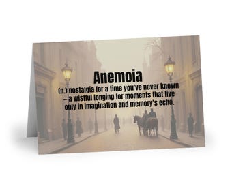 Anemoia Greeting Card | Vintage Aesthetic Stationery| Literary Word Art | Nostalgic Wistful Memory
