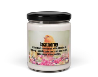 Serenity Candle | Peaceful Birdsong-Inspired Home Décor | Calm Minimalist Gift | 9 oz Seatherny Candle
