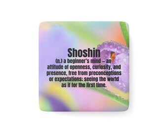 Shoshin Magnet 2x2 | Beginner's Mind Definition Word Art | Pastel Zen Decor | Mindfulness Gift