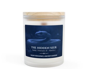 11 oz Celtic Snake Candle | February March Birthday | Spirit Animal Zodiac Decor | Mystical Gift for Intuition & Wisdom | The Hidden Seer