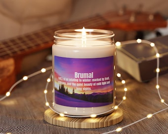 Winter-Inspired Soy Candle | Cozy Home Decor | Hygge Gift | Frosted Nights & Warm Light | 9 oz Brumal Candle