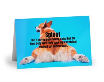 Sploot Greeting Card | Funny Dog Lover | Cute Pet Humor | Playful Word Art | Dog Mom Gift | Lighthearted Stationery