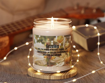 Cozy Comfort Candle | Warm Hygge Home Décor | Comforting Gift for Winter Nights | Minimalist Soy Candle | 9 oz Gezellig Candle