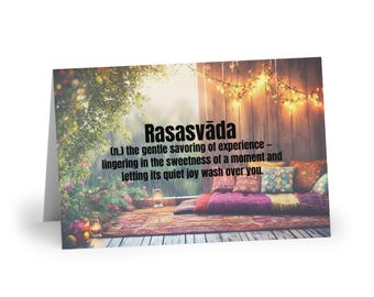 Rasasvada Greeting Card | Mindful Living | Literary Word Art | Slow Living | Thoughtful Stationery