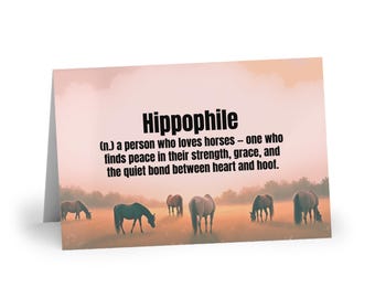 Hippophile Greeting Card | Horse Lover | Peaceful Meadow Art | Nature & Animal Inspired | Thoughtful Everyday Card