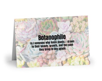 Botanophile Succulent Definition Greeting Card | Blank Inside