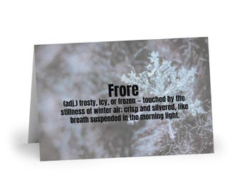 Frore Greeting Card | Winter Literary Word Definition Card | Frosty & Icy Calm | Cold Weather Gift