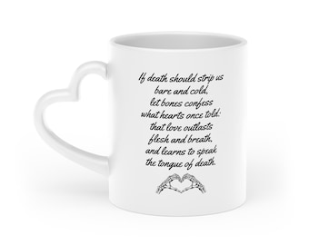 Gothic Love Poem Mug with Skeleton Art | Dark Romantic Coffee Cup | Valentine’s Gift for Partner | Anniversary Mug for Eternal Love