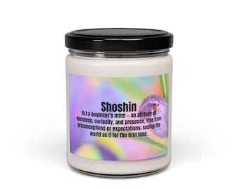 Mindfulness & Zen Decor | Inspirational Word Candle | Calm Home Gift | 9 oz Shoshin Candle