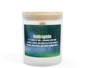 Regalo para amantes de la lluvia / Vela acogedora para días lluviosos / Vela reconfortante para amantes de los libros / Regalo para clima tormentoso / Vela Ombrophile de 11 oz