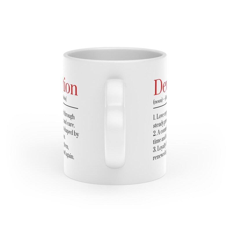 Devotion Definition Mug | Meaningful Love Gift | Romantic Valentine's Day Mug | Literary Love Coffee Cup image 3