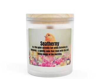 Serenity Candle | Peaceful Birdsong-Inspired Home Décor | Calm Minimalist Gift | 11 oz Seatherny Candle