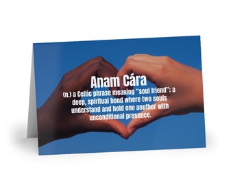 Anam Cara Greeting Card | Soul Friend | Irish Gaelic Word Art | Meaningful Connection | Heartfelt Literary Stationery