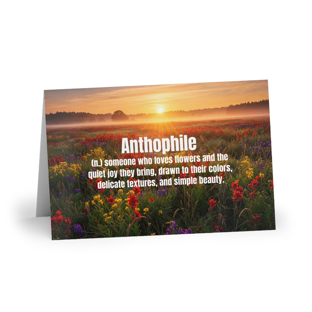 Anthophile Greeting Card | Flower Lover Gift | Floral Aesthetic ...
