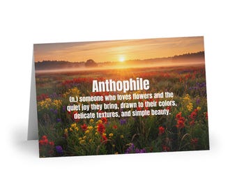 Anthophile Greeting Card | Flower Lover Gift | Floral Aesthetic | Literary Word Art | Nature-Inspired Botanical Stationery