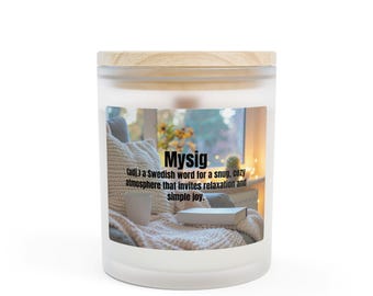 Cozy Comfort Gift | Scandinavian Hygge Decor | Warm & Relaxing Home Candle | Night-In Gift for Her or Him | 11 oz Mysig Candle