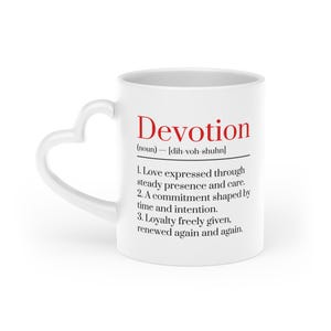 Devotion Definition Mug | Meaningful Love Gift | Romantic Valentine's Day Mug | Literary Love Coffee Cup image 1