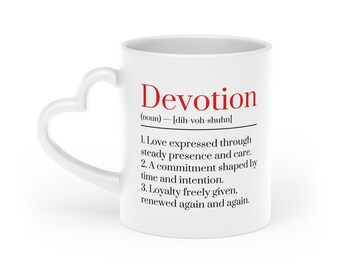 Devotion Definition Mug | Meaningful Love Gift | Romantic Valentine's Day Mug | Literary Love Coffee Cup