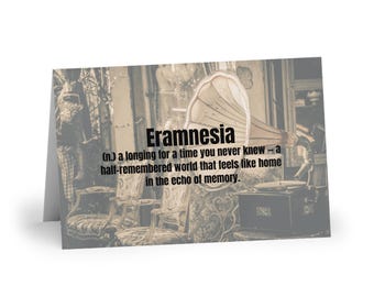 Eramnesia Greeting Card | Nostalgic Word Art | Vintage Aesthetic Stationery | Literary Definition | Memory & Longing Gift | Paper Goods