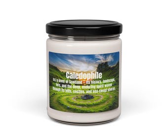 Scotland Lover Gift | Highland Aesthetic Decor | Celtic Inspired Candle | Scottish Heritage Gift for Her or Him | 9 oz Caledophile Candle