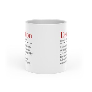 Devotion Definition Mug | Meaningful Love Gift | Romantic Valentine's Day Mug | Literary Love Coffee Cup image 2