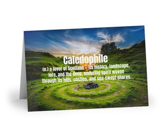 Caledophile Greeting Card | Scotland Lover Gift | Scottish Landscape | Literary Word Art | Nature & Travel | Meaningful Stationery