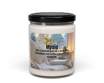 Cozy Comfort Gift | Scandinavian Hygge Decor | Warm & Relaxing Home Candle | Night-In Gift for Her or Him | 9 oz Mysig Candle