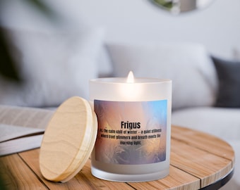 Calm Winter Candle | Hygge Winter Gift | Frosted Morning Light Candle | 11 oz Frigus Candle
