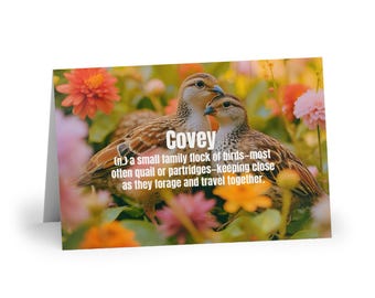 Covey Greeting Card | Togetherness & Family | Bird Lover Gift | Nature Aesthetic Literary Word Art | Meaningful Connection