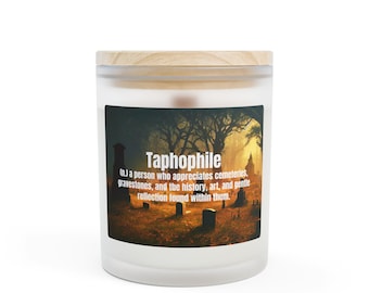 Cemetery Art & History Lover Gift | Gothic Aesthetic Decor | Dark Academia Candle | Reflective Meaningful Gift | 11 oz Taphophile Candle