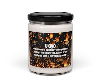 Mindfulness Gift for Calm Souls | Floating World Inspired Home Decor | 9 oz Ukiyo Candle