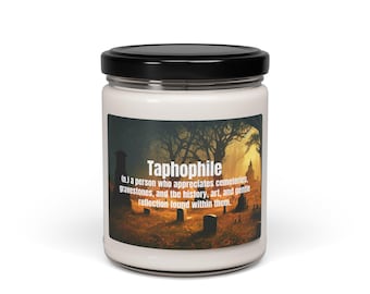 Cemetery Art & History Lover Gift | Gothic Aesthetic Decor | Dark Academia Candle | Reflective Meaningful Gift | 9 oz Taphophile Candle